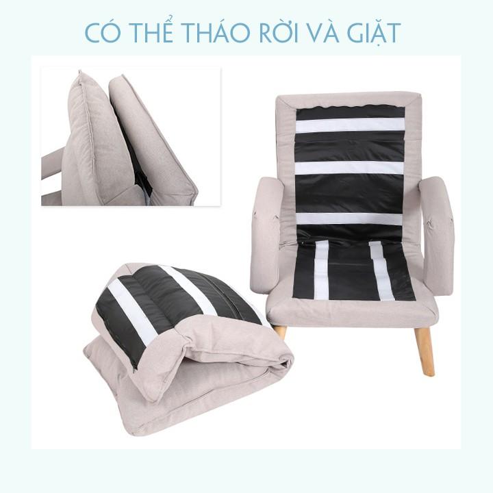 Ghế Sofa Thư Giãn Đọc Sách, Ghế Lười Tựa Lưng Kèm Đôn Gác Chân Phòng Ngủ Phong Cách Bắc Âu