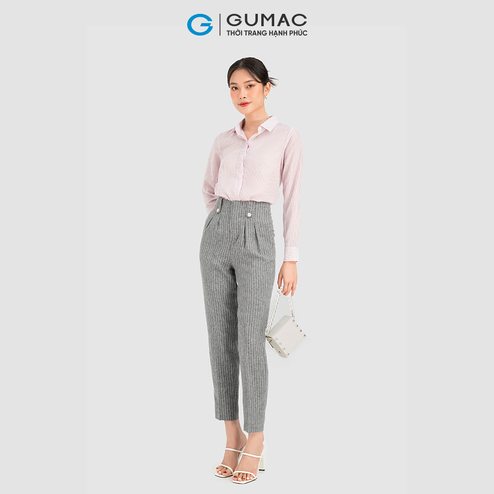 Quần tây baggy GUMAC QC09077 lưng liền ống đứng trẻ trung