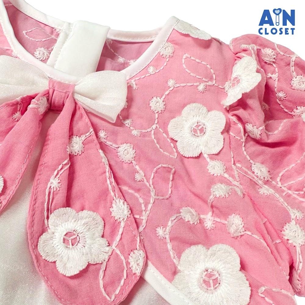 Hình ảnh Đầm bé gái họa tiết Tuyết Mai Hồng Trắng cotton - AICDBGZ0EBLS - AIN Closet