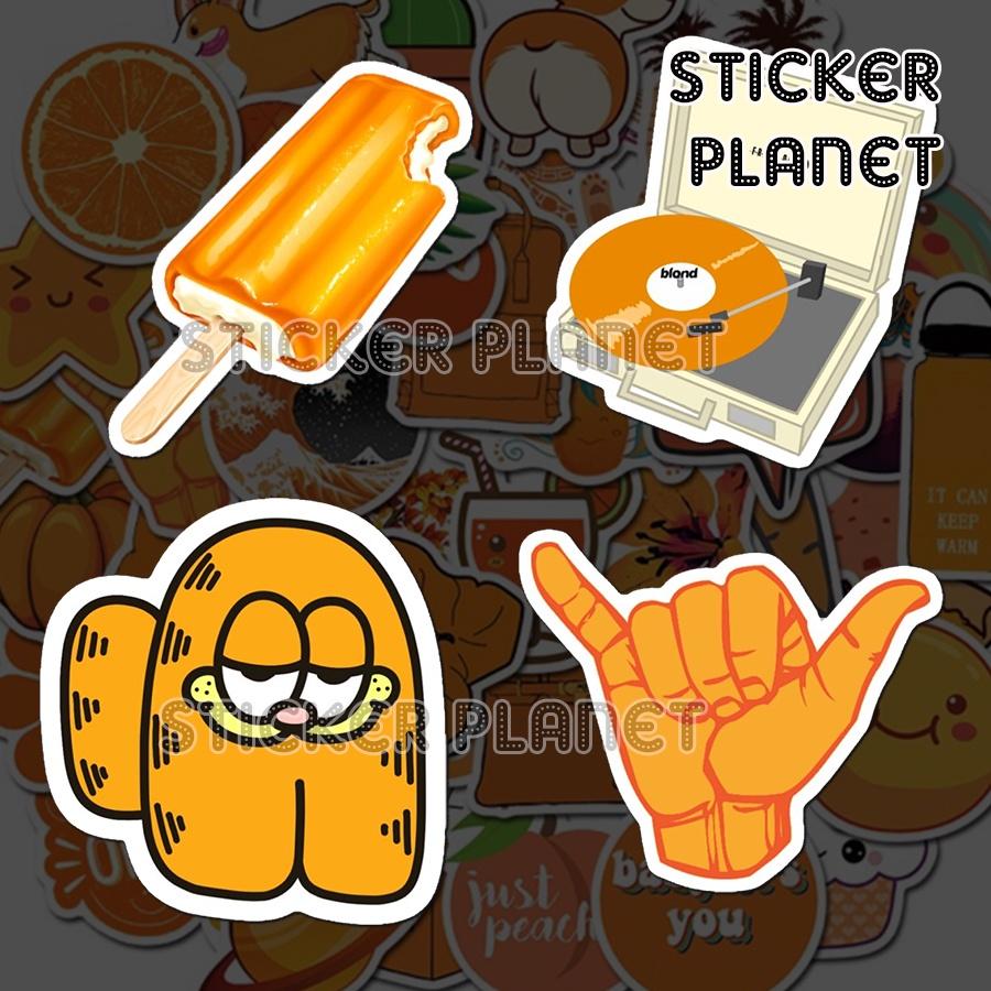 Sticker Orange tones màu cam trang trí mũ bảo hiểm, đàn, guitar, ukulele, điện thoại laptop