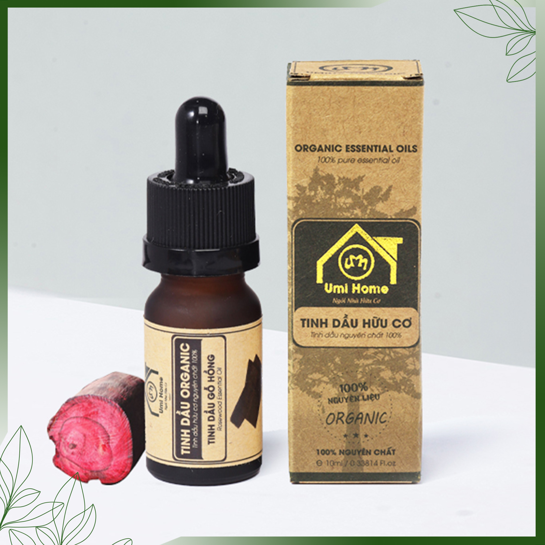Tinh Dầu Gỗ Hồng Nguyên Chất (10ml) UMIHOME  - Rose wood essential oil