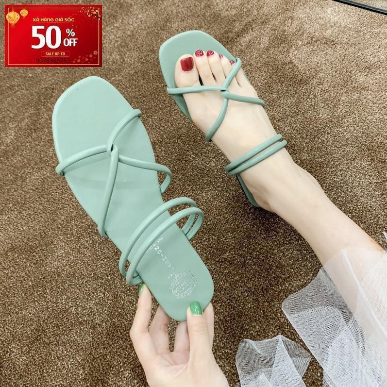 - Sandal Bệt Quai Chéo Da Mềm Nữ Đi 2 Thiết Kế Trẻ Trung - 3182