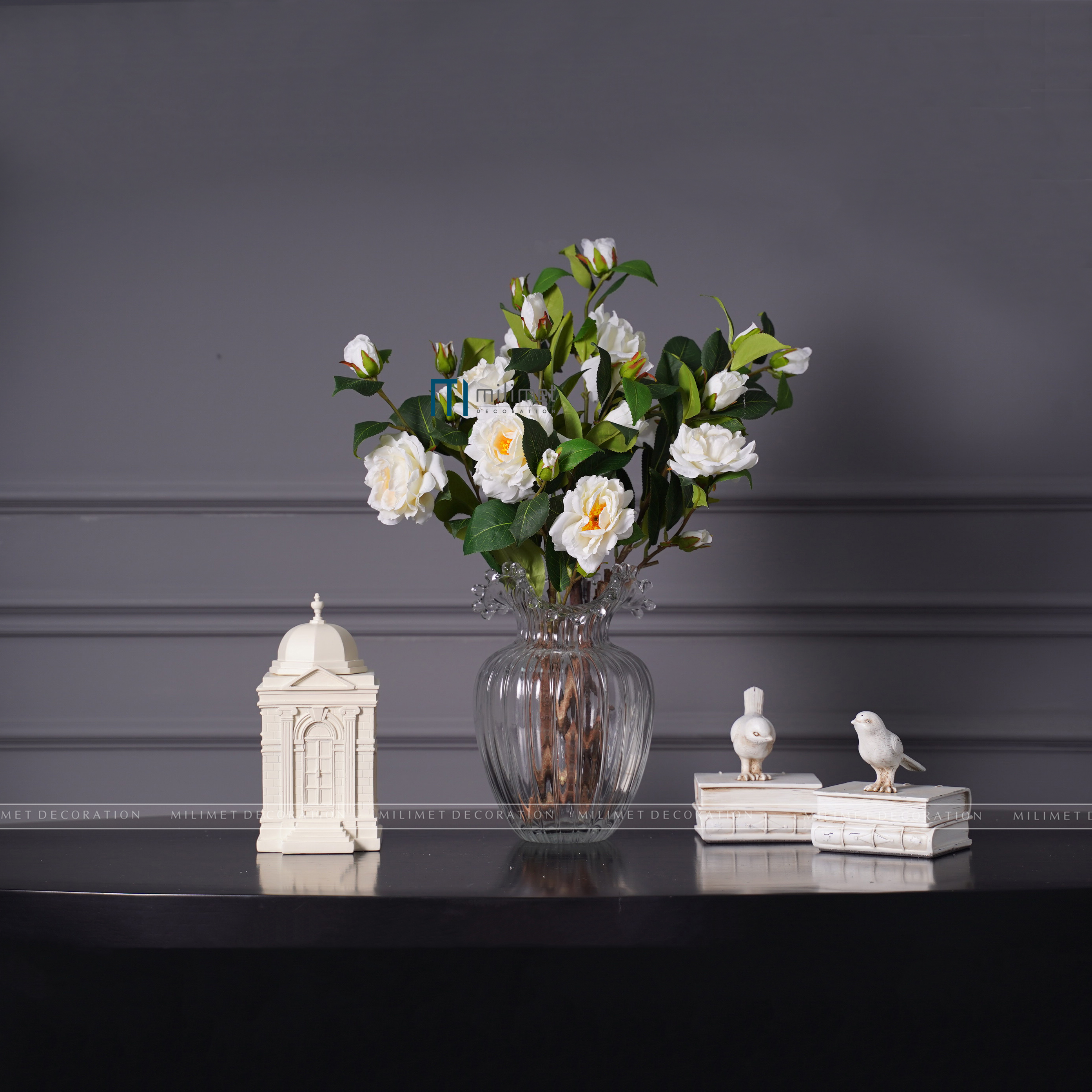 Chặn sách decor trang trí chim trắng