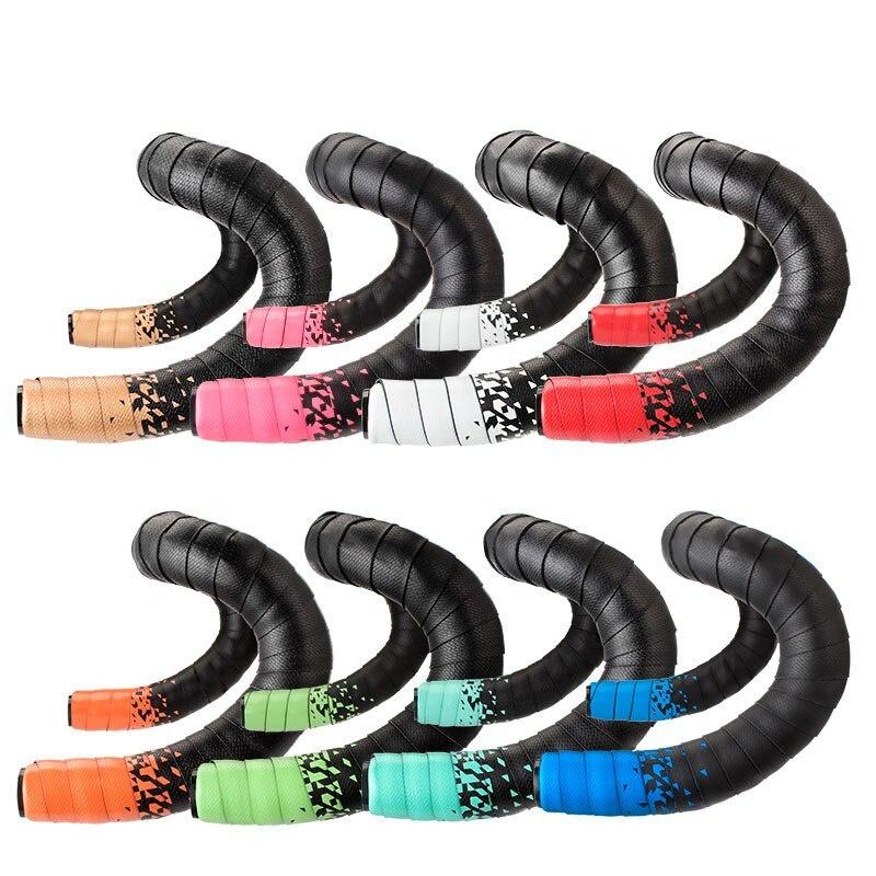 2pcs Bicycle Handlebar Tape Soft Anti-Slip Shockproof Breathable Road Bike Handlebar Strap Tape Leather Bicycle Accessories