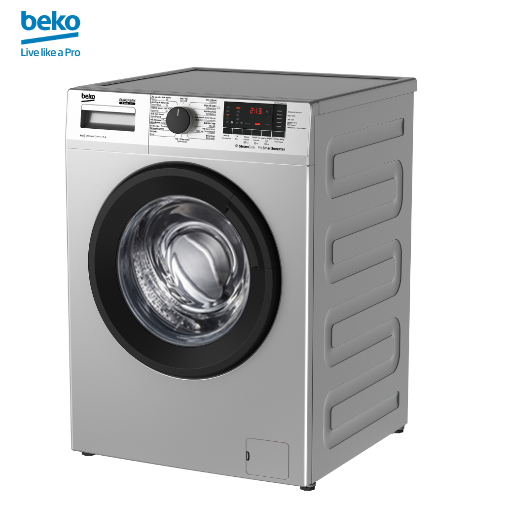 Máy Giặt Cửa Trước BEKO 9Kg, Công Nghệ Sóng Nước AquaWave Giặt Nhẹ Nhàng, Bảo Vệ Sợi Vải - WCV9614XB0STS - Hàng Chính Hãng