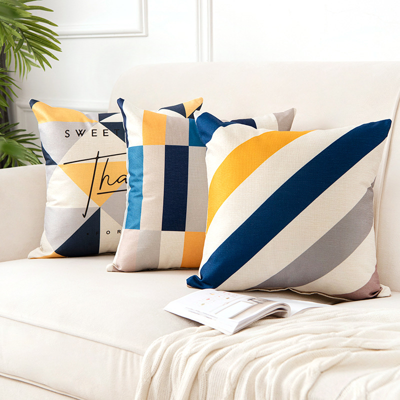 Vỏ Gối Tựa Lưng Sofa Bố Gai Họa Tiết Nhịp Điệu Thanh Nhạc