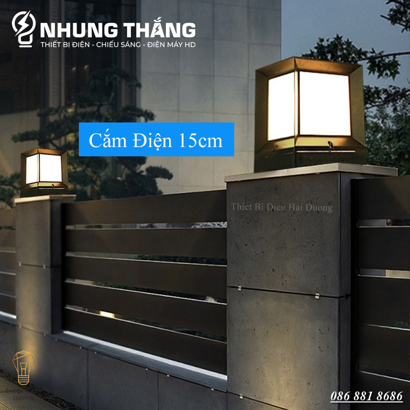 Đèn Sân Vườn Ngoài Trời LT-049 - Trụ Cổng Cột Đèn Hàng Rào Mái Hiên Chống Nước Cao Cấp Decor Vintage - Size 15cm - Có Video