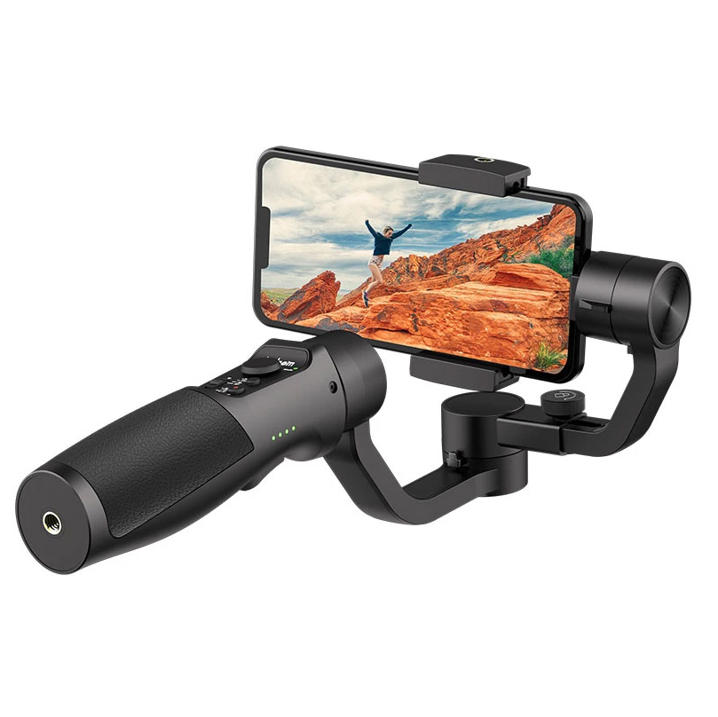 Tay cầm chống rung Gimbal iSteady Mobile+ - Tay cầm chống rung cho điện thoại Công nghệ chống rung CCD, Ổn định quang học và Tự động điều chỉnh tốc độ chuyển động, Theo dõi khuôn mặt & Đối tượng, 3 Động cơ không chổi than - Hàng chính hãng