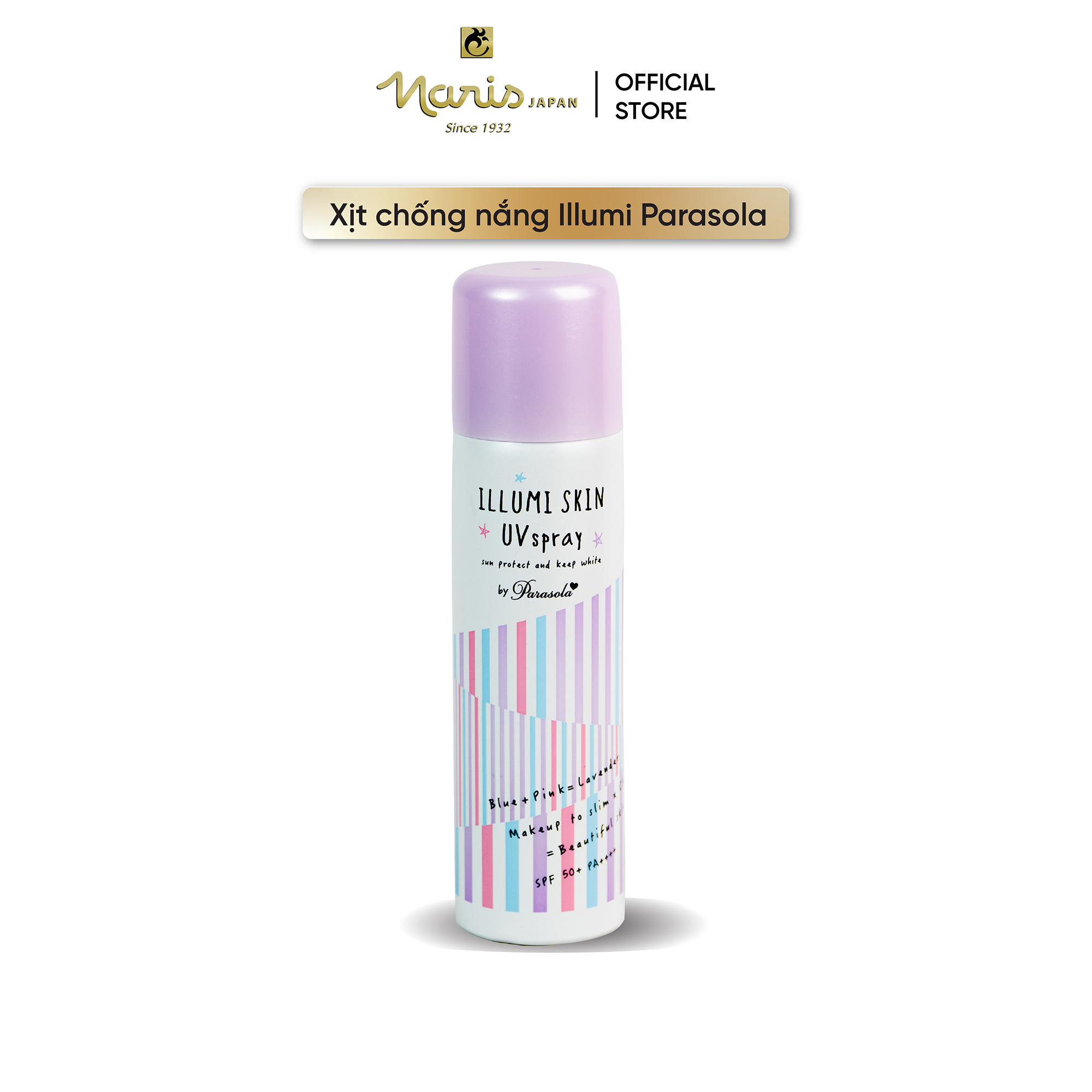 Xịt chống nắng Nhật Bản Naris Parasola Illumi Skin UV Spray SPF50+/PA+++ (80g) – Hàng chính hãng