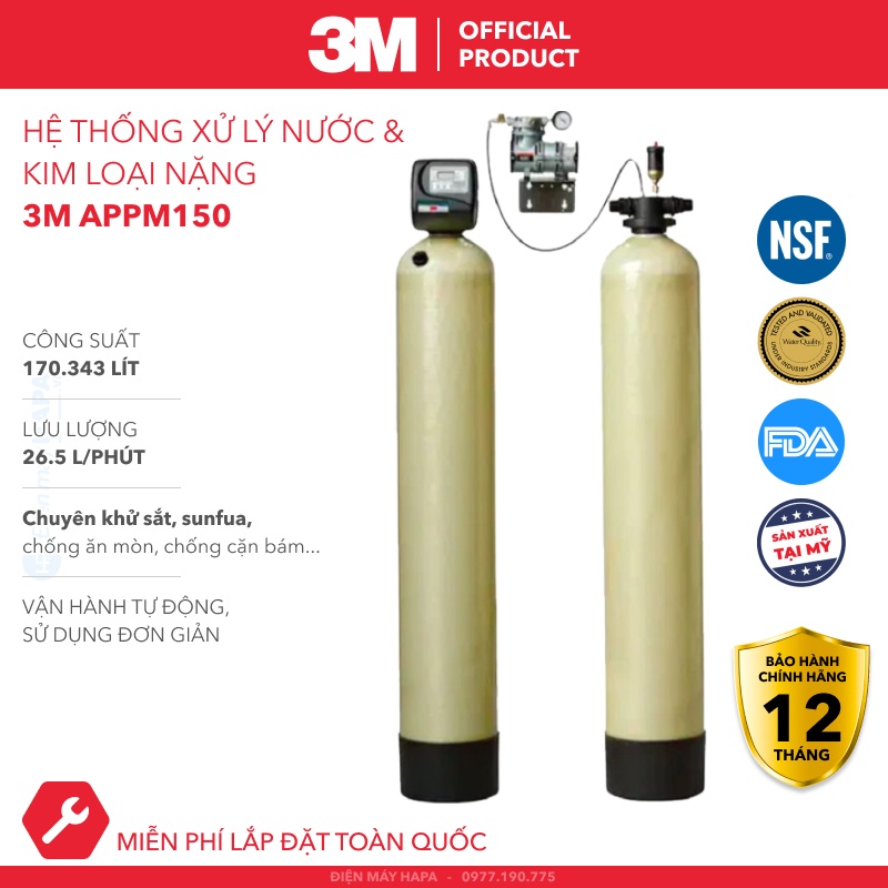 Hệ Thống Xử Lý Kim Loại Nặng 3M APPM150 Cao Cấp Cho Biệt Thự, Villa, Nhà Phố, 3MAPPM150 Nhập Khẩu Mỹ - Hàng Chính Hãng 3M