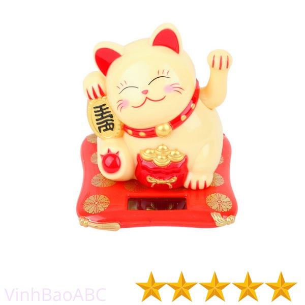 Mèo thần tài vẫy tay chạy bằng năng lượng mặt trời mang lại may mắn cho gia chủ
