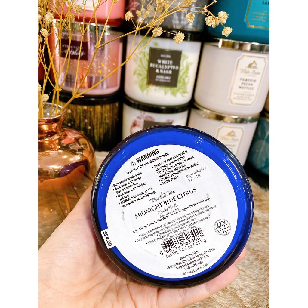 Nến thơm Bath and Body Works Midnight Blue Citrus 3 bấc