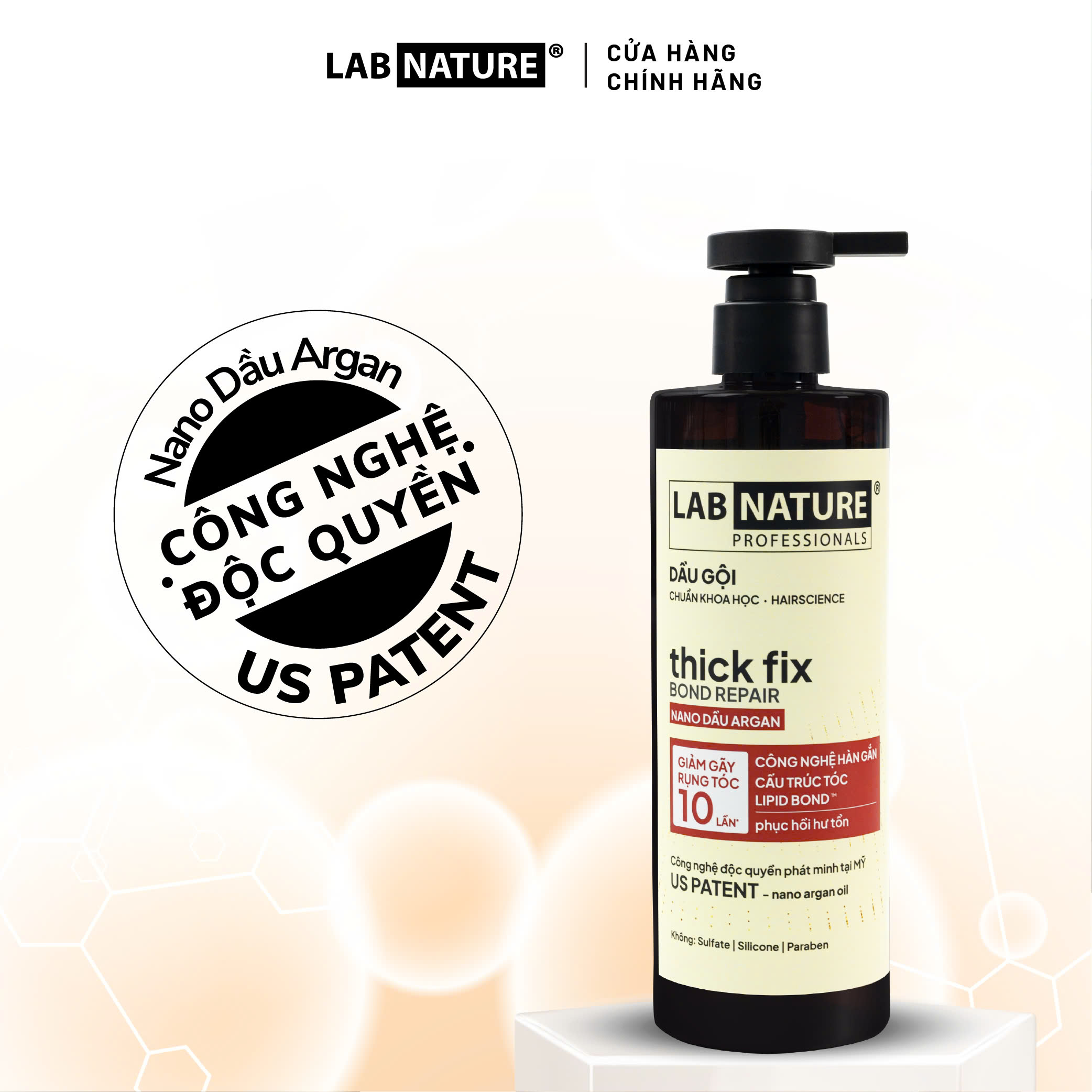 Dầu gội Ngăn rụng tóc Lab Nature Thick Fix - Công Nghệ Hàn Gắn Cấu Trúc Tóc - 480g