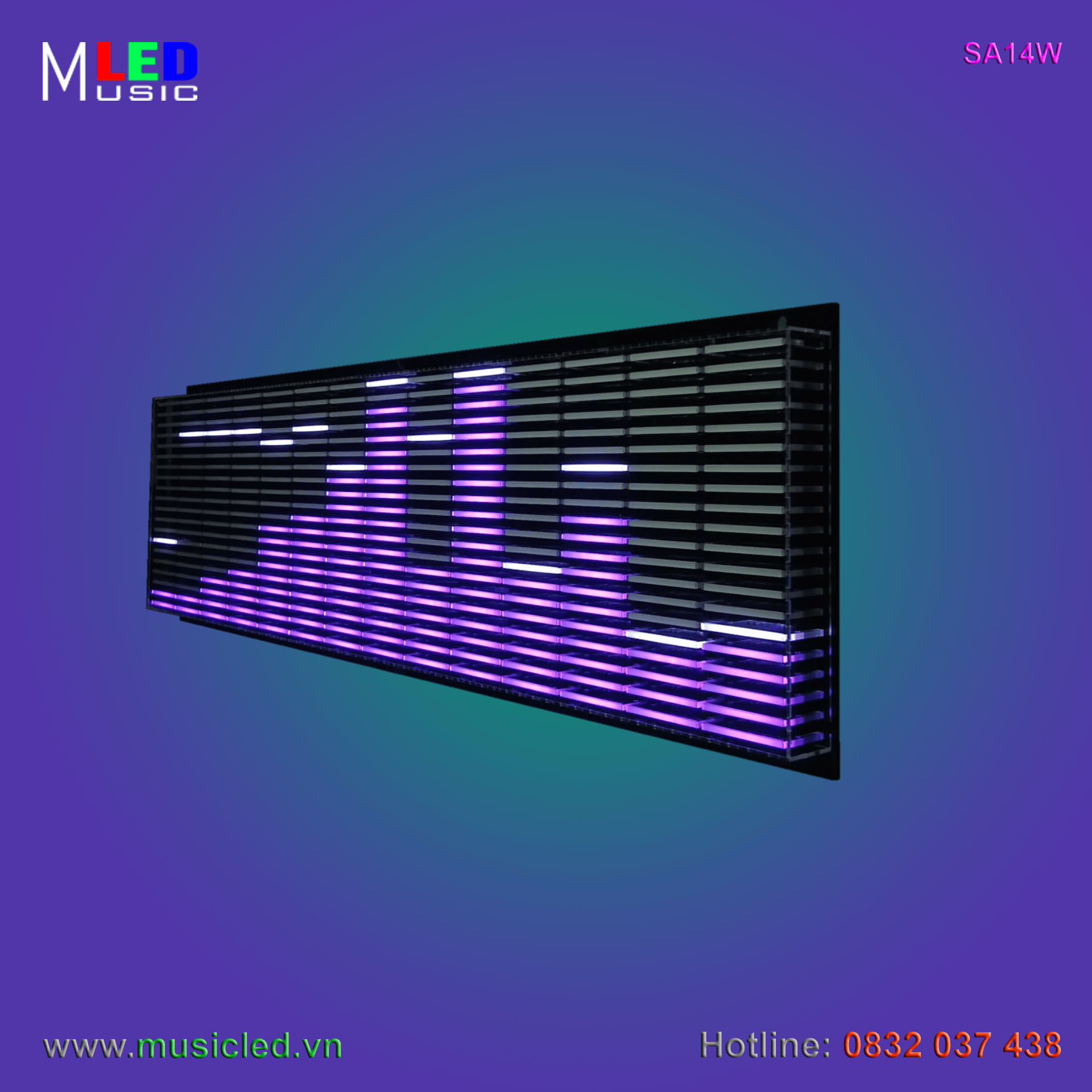 Dàn đèn Music LED nháy theo tần số nhạc 14 cột treo tường