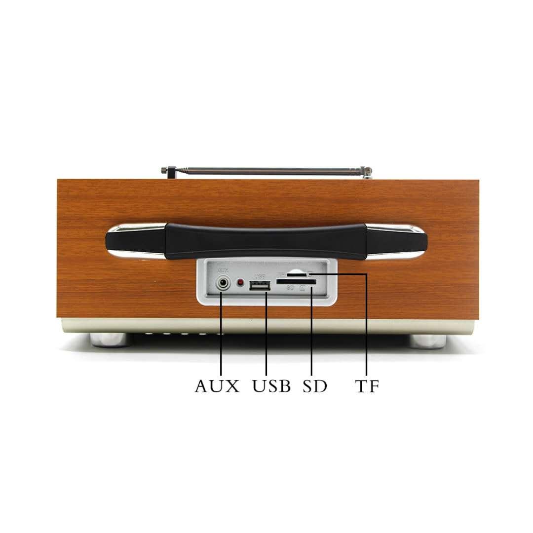 Loa bluetooth không dây kiểu cổ điển bằng gỗ di động chất lượng cao tại nhà ba băng tần đài FM loa siêu trầm điện thoại di động thẻ TF USB Màu sắc: Gỗ