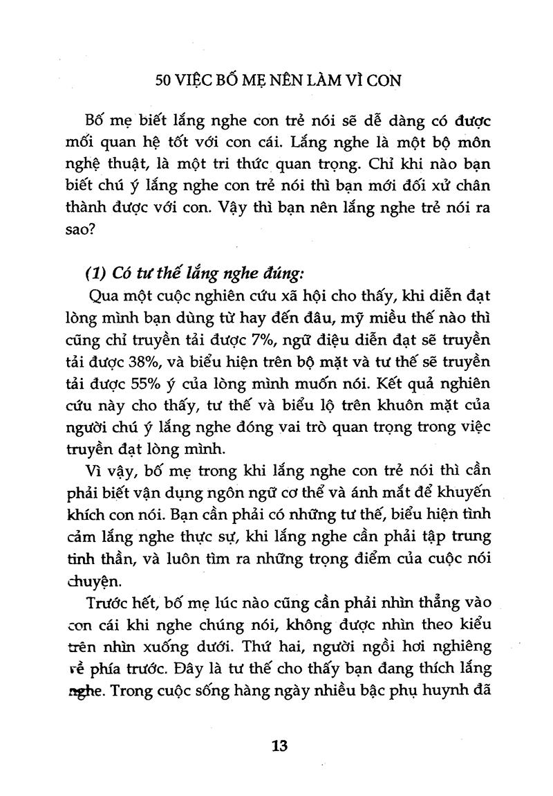 50 Việc Bố Mẹ Nên Làm Vì Con (Tái Bản 2015)