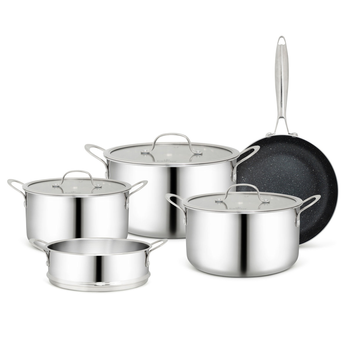 Bộ nồi chảo Inox 3 lớp đúc liền khối Kalpen Kampfer KF3 bảo hành 30 năm - Hàng chính hãng