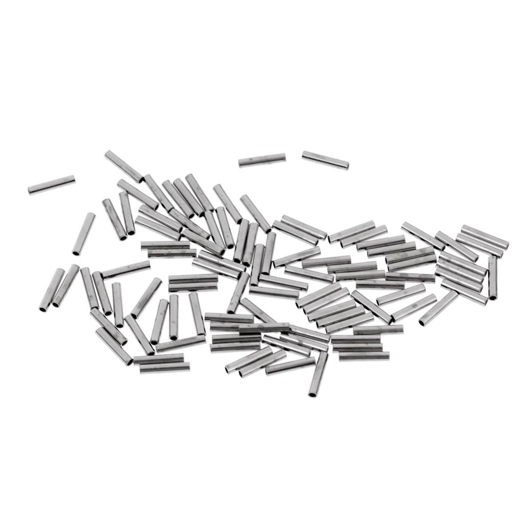 100 Pieces Crimping Loop Sleeve Tool Fishing Line Tackle Rigs 1.0x8mm
