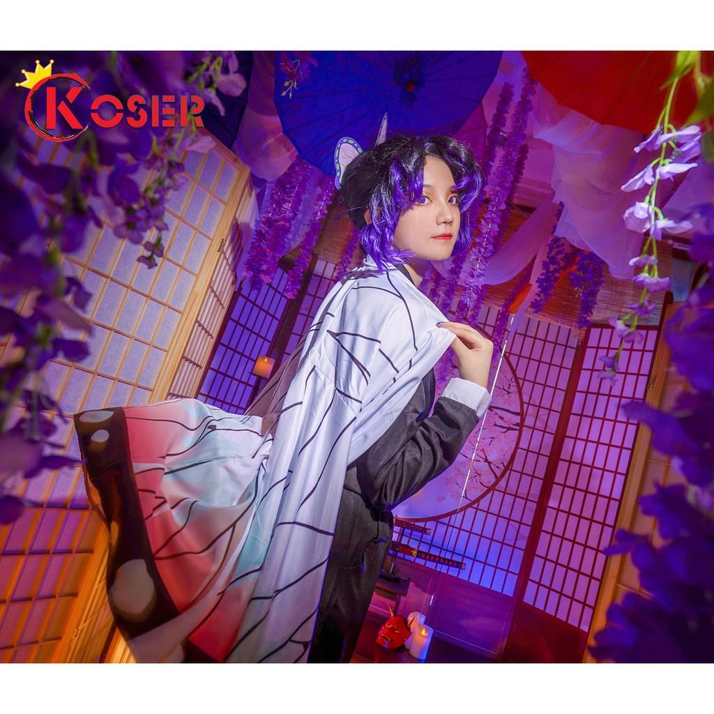 (Có sẵn) Bộ trang phục cho nữ cosplay Anime Demon Slayer: Kimetsu no Yaiba Kochou Shinobu Kanao dịp Giáng Sinh