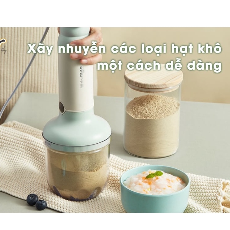 Bộ Máy Xay Bear-JBQ-B50E1 Đa Năng Xay Ăn Dặm, Xay Cháo, Xay tỏi ớt, Đánh Trứng Cầm Tay Tiện Lợi an toàn - Hàng chính hãng