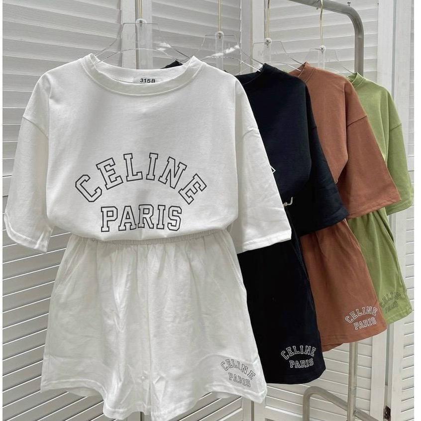Set Quần Short + Áo Phông Paris Ullzang