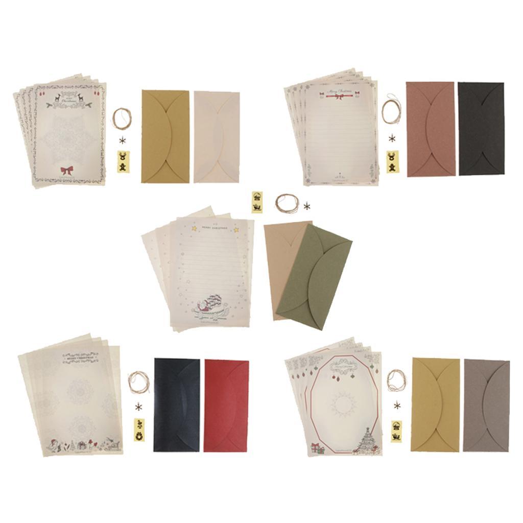 Novelty Christmas Letters Paper with Envelope Self Sealing Sticker Snowflake Shape Pendant