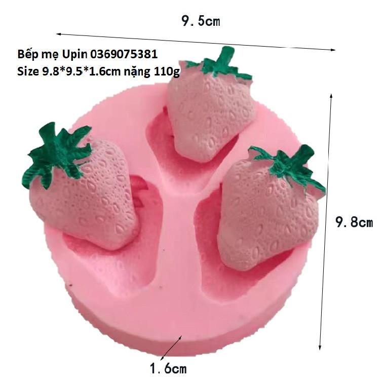 Khuôn silicon quả dâu tây làm thạch rau câu