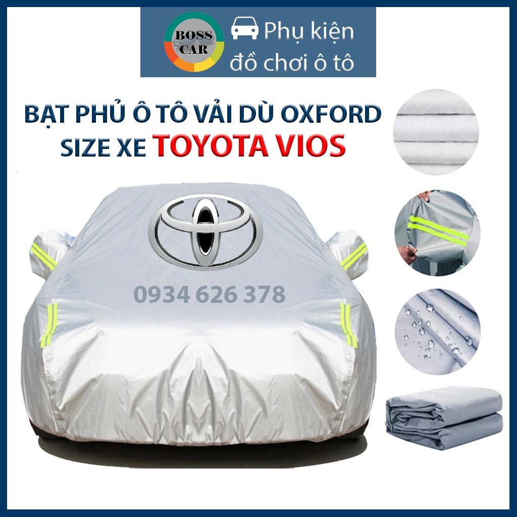 Bạt phủ xe ô tô Toyota Vios 3 lớp tráng bạc thông minh, chất liệu vải dù oxford cao cấp, áo chùm bảo vệ xe 4,5,7 chỗ