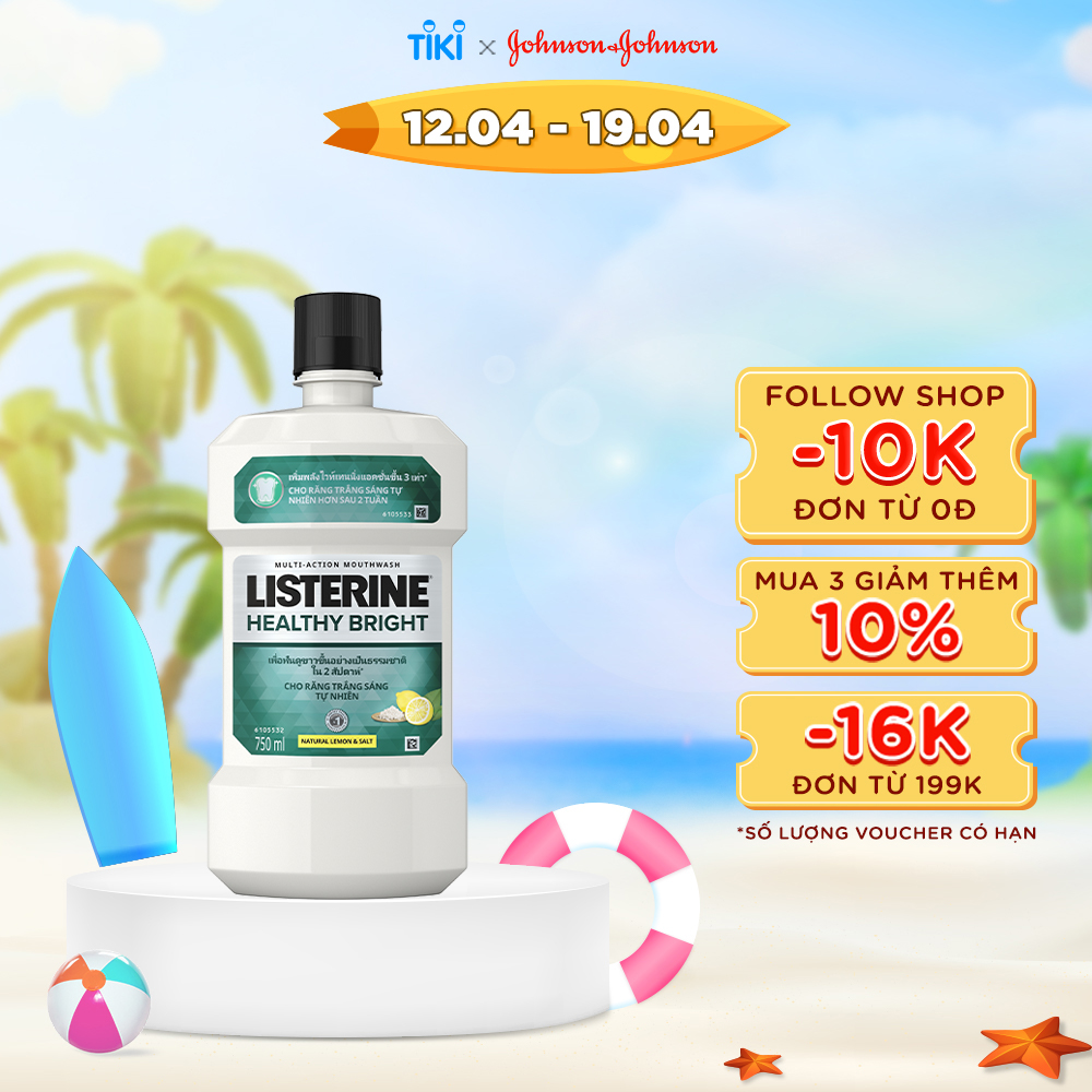 Nước Súc Miệng Làm Trắng Răng Listerine Healthy Bright (750ml) - 8850007813385