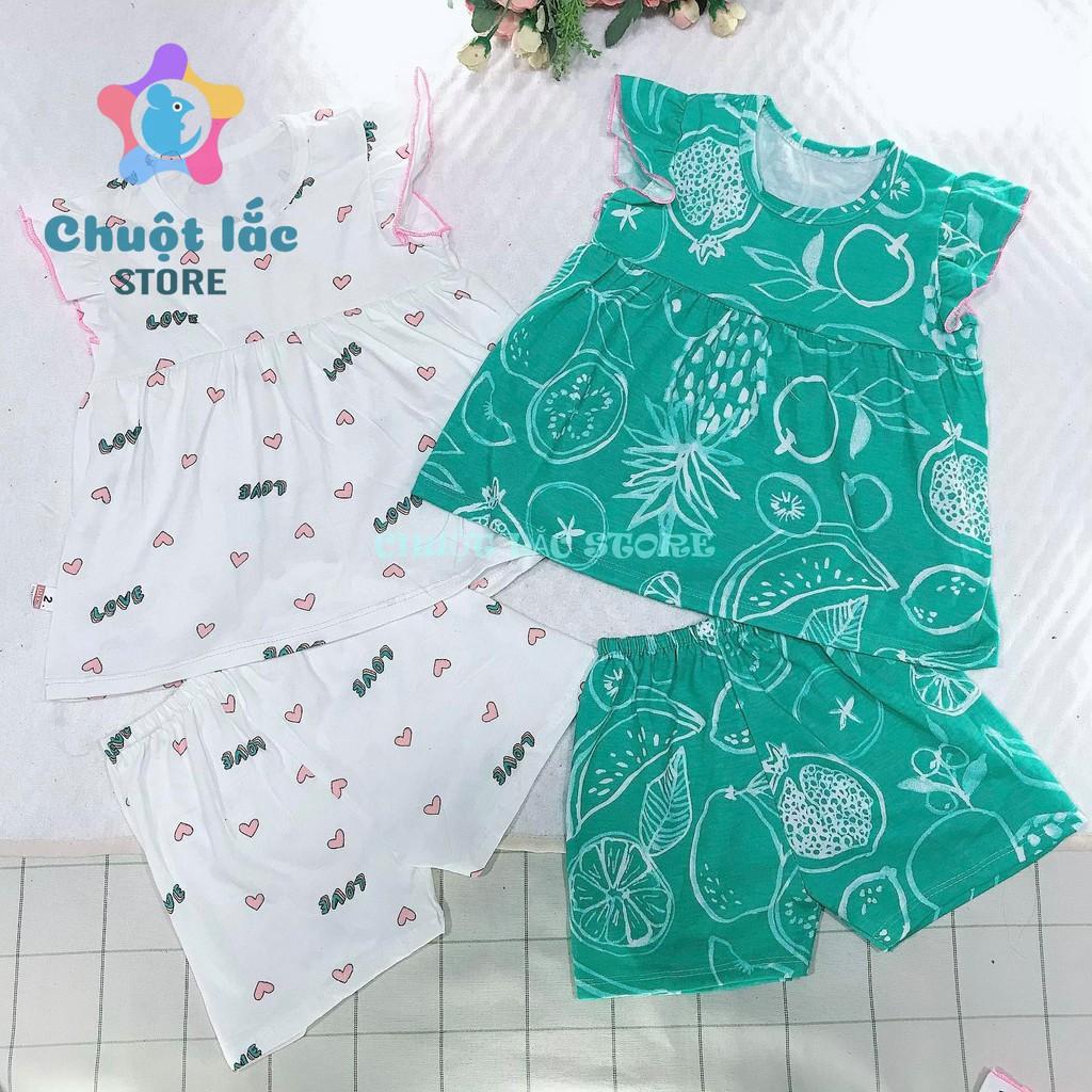 Combo 2 bộ quần áo bé gái cotton xuất dư kiểu babydoll cho bé từ 8kg đến 18kg