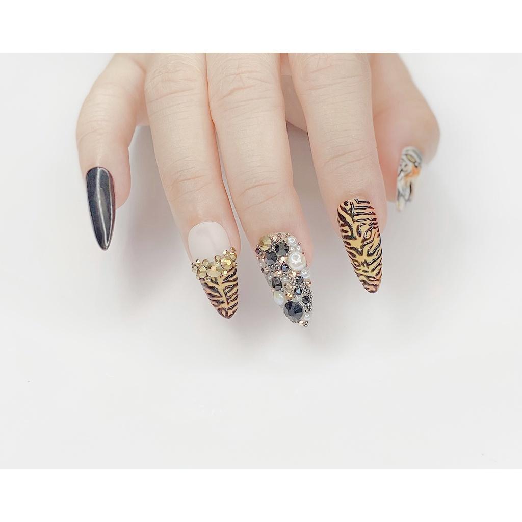Nail Box > Móng up vẽ trang trí hoạ tiết Cọp HOT Mùa Lễ Hội Năm Mới