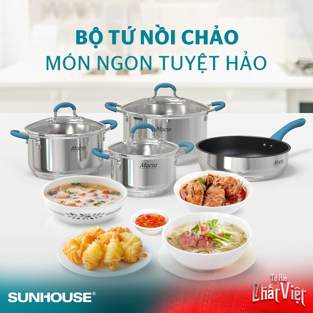 Bộ nồi chảo cao cấp sunhouse SHG506