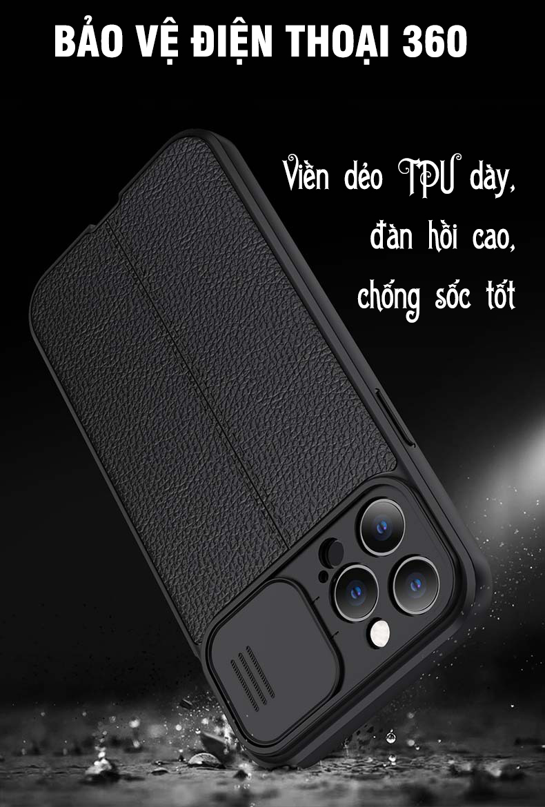 Ốp lưng kéo nắp kiểu mới dành cho iPhone 11 / 12 / 13 / 14 / 11 Pro / 12 Pro / 13 Pro / 14 Pro / 11 Pro Max / 12 Pro Max / 13 Pro Max / 14 Pro Max / 12 Mini / 13 Mini / 14 Plus - Hàng chính hãng