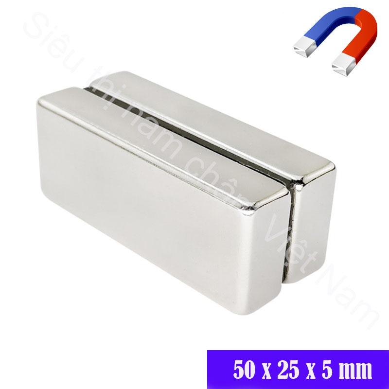 Nam châm kích thước 50x25x5mm, nam châm siêu từ tính mạnh