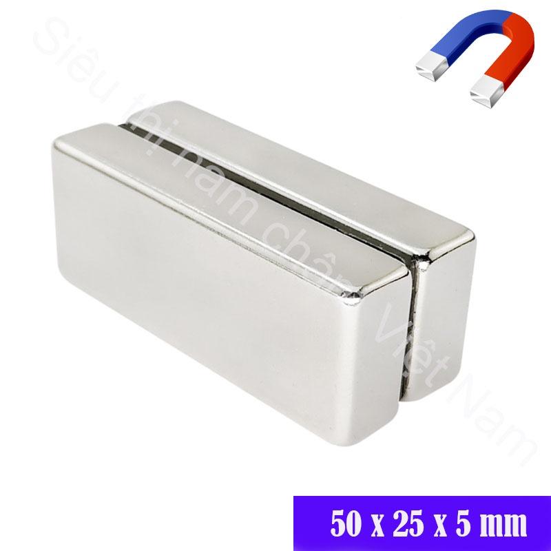 Nam châm kích thước 50x25x5mm, nam châm siêu từ tính mạnh