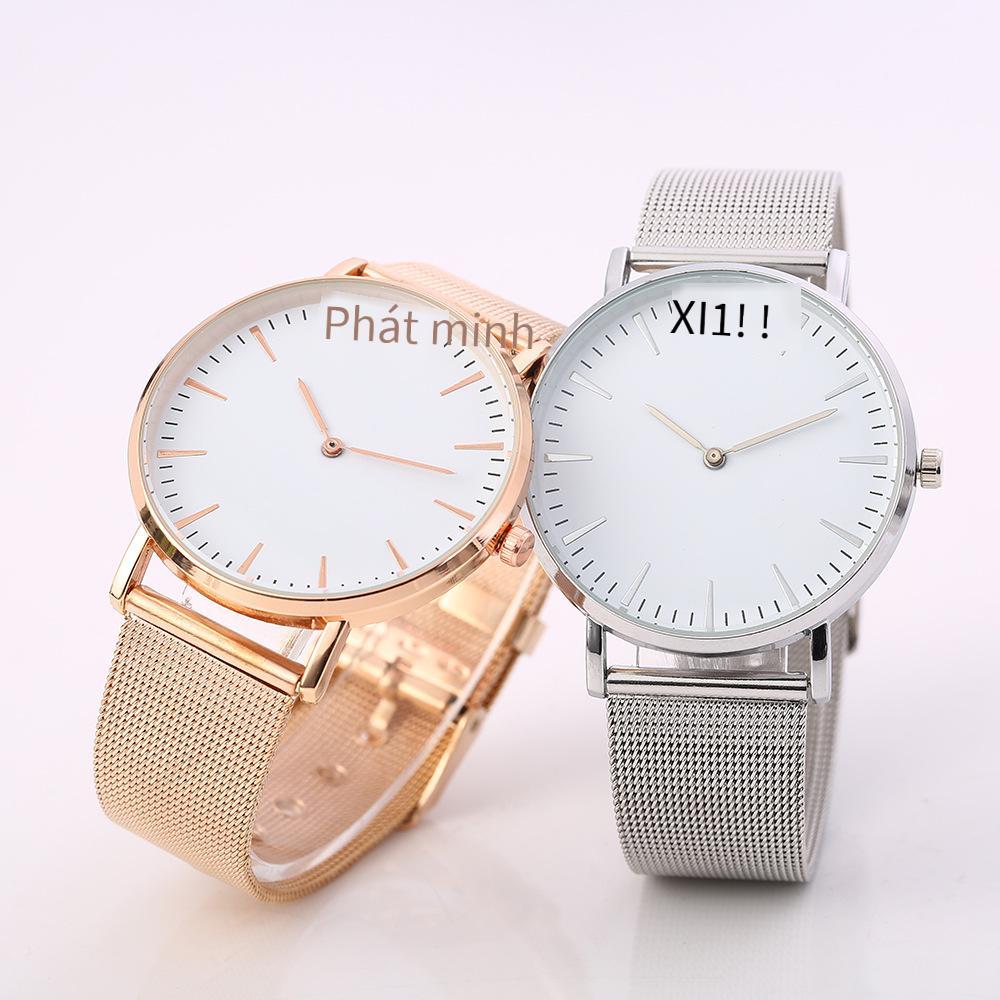 Khuyến mại đặc biệt dây thép khí quyển đơn giản dây thép đồng hồ dây lưới siêu mỏng mới đồng hồ thời trang nữ và nam