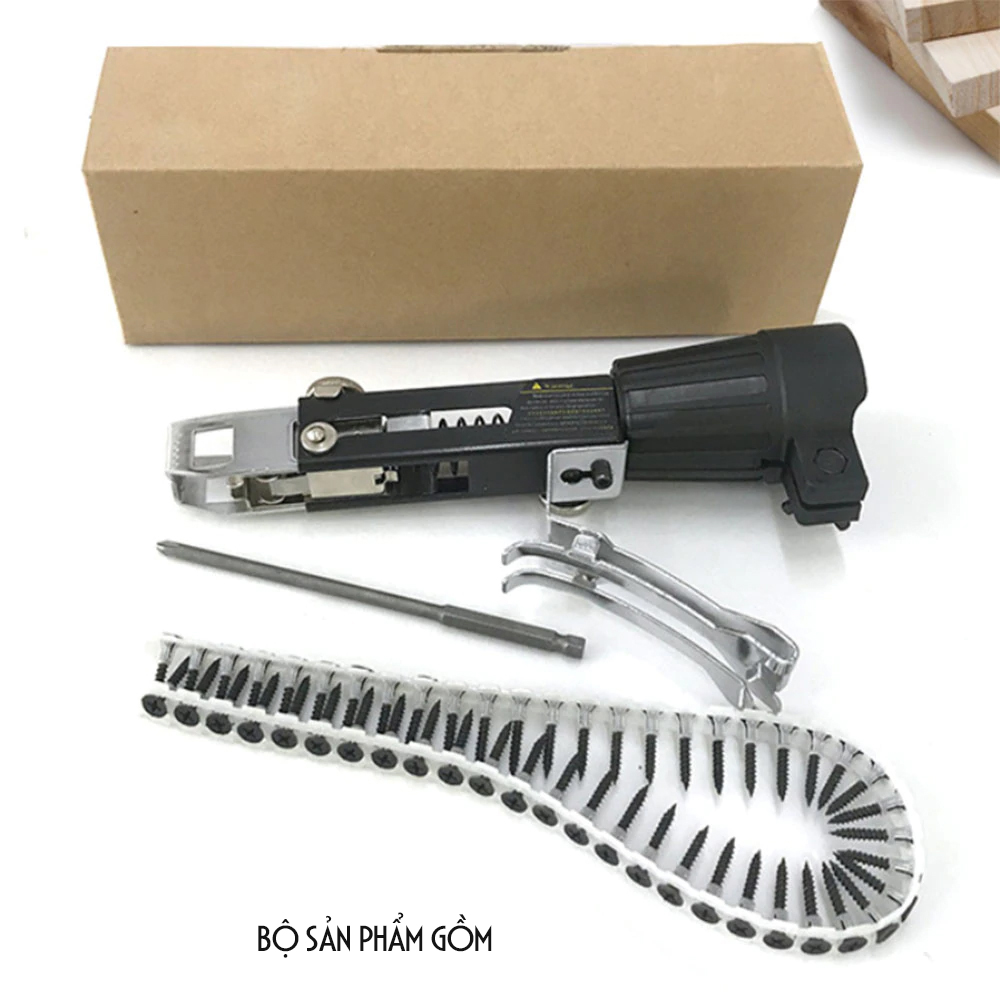 Bộ Đầu Súng Kit Bắn Vít Liên hoàn siêu nhanh lên Gỗ, Ván, Pallet, Thạch Cao – Phụ kiện Lắp Máy Khoan tiết kiệm 30 lần sức lực, tiết kiệm 20% chi phí, gọn gàng siêu tiện dụng