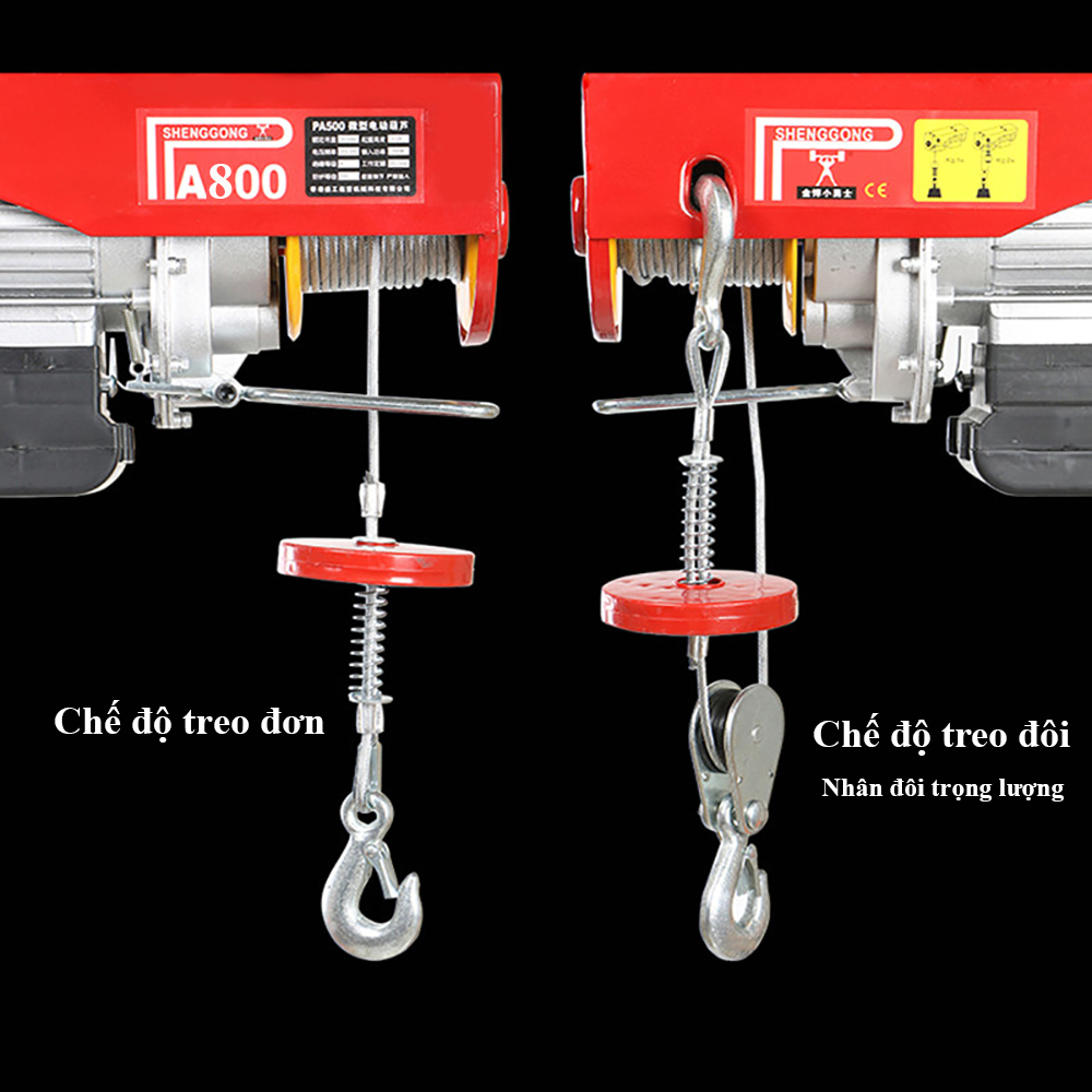 Bộ Tời Điện Kèm Rùa ABG PA800  30 Mét Giúp Máy Tời Treo Nâng Hạ Vật Nặng Dễ Dàng Trong Nhà Xưởng Công Nghiệp Và Đời Sống, Nâng Kéo Linh Hoạt, Hiệu Quả Cao – Hàng Chính Hãng