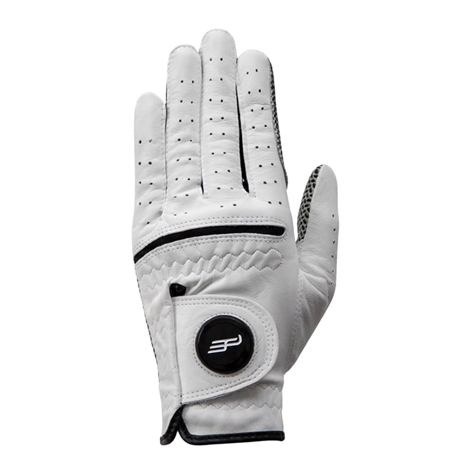 Men Golf Glove Left Hand Soft Breathable Golfer Gloves with Golf Marker