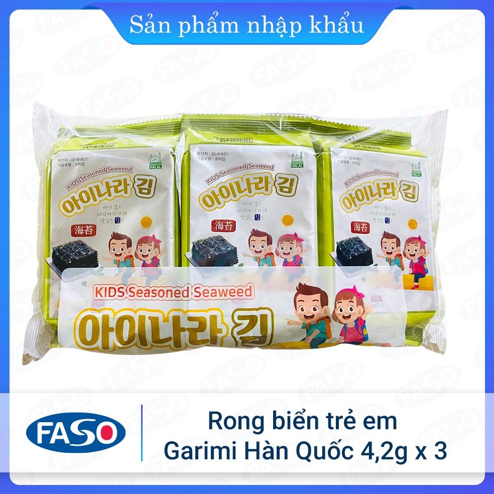 Rong biển lá kim ăn liền  trẻ em dầu ô liu hàn Quốc block 3 gói