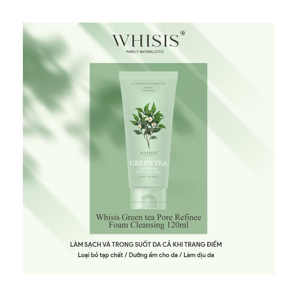 Sữa rửa mặt trà xanh giảm mụn làm sạch sâu lỗ chân lông Whisis dung tích 120ml