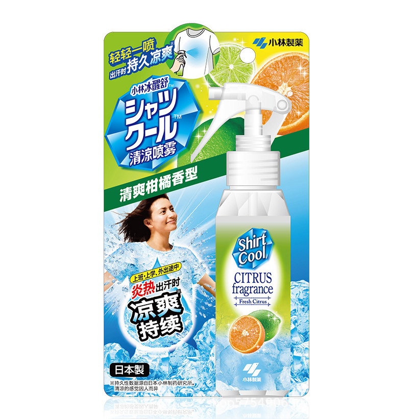 Xịt làm mát cơ thể cho người lớn và trẻ em Kobayashi Shirt Cool Nhật Bản 100ml kết hợp chống tia UV và côn trùng