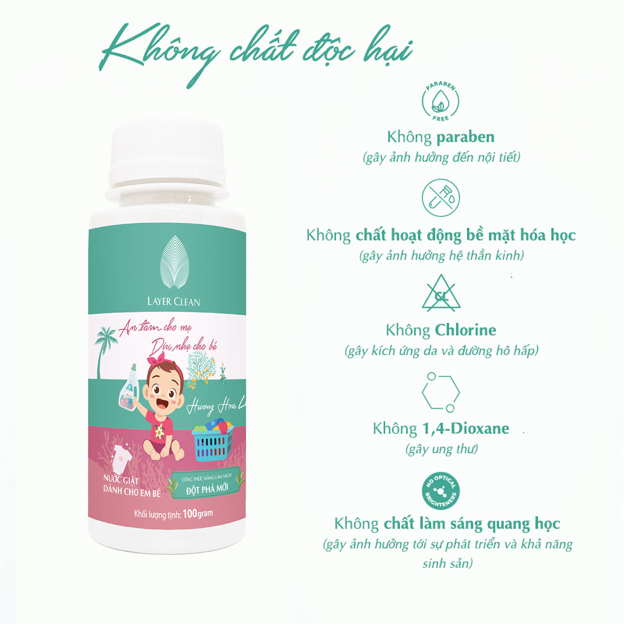 Nước giặt Baby hữu cơ chai 100ml