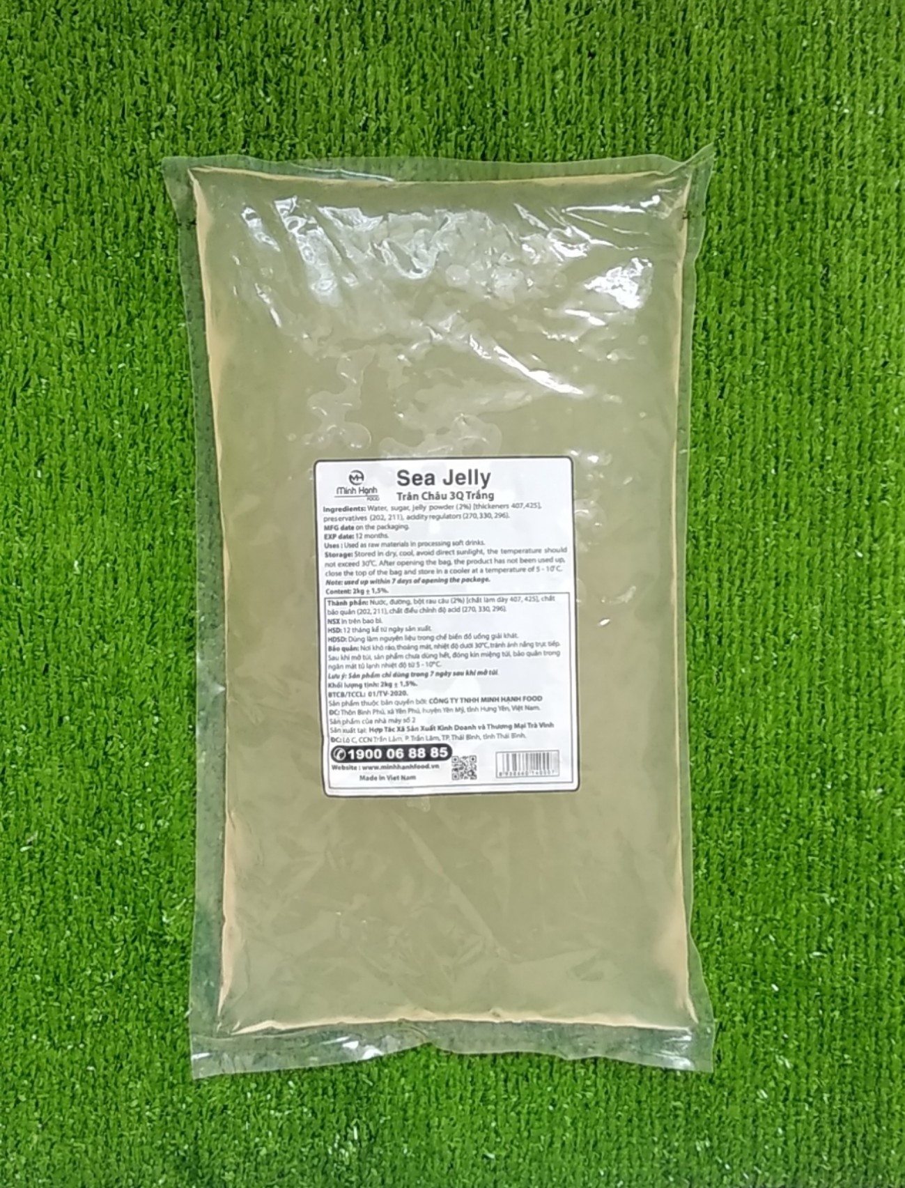 Trân Châu 3Q Sea Jelly Trắng 2 kg / Thạch 3Q Ngọc Trai Sea Jelly (ngon, dai giòn sần sật - dùng trực tiếp mà không cần nấu hay chế biến khác)