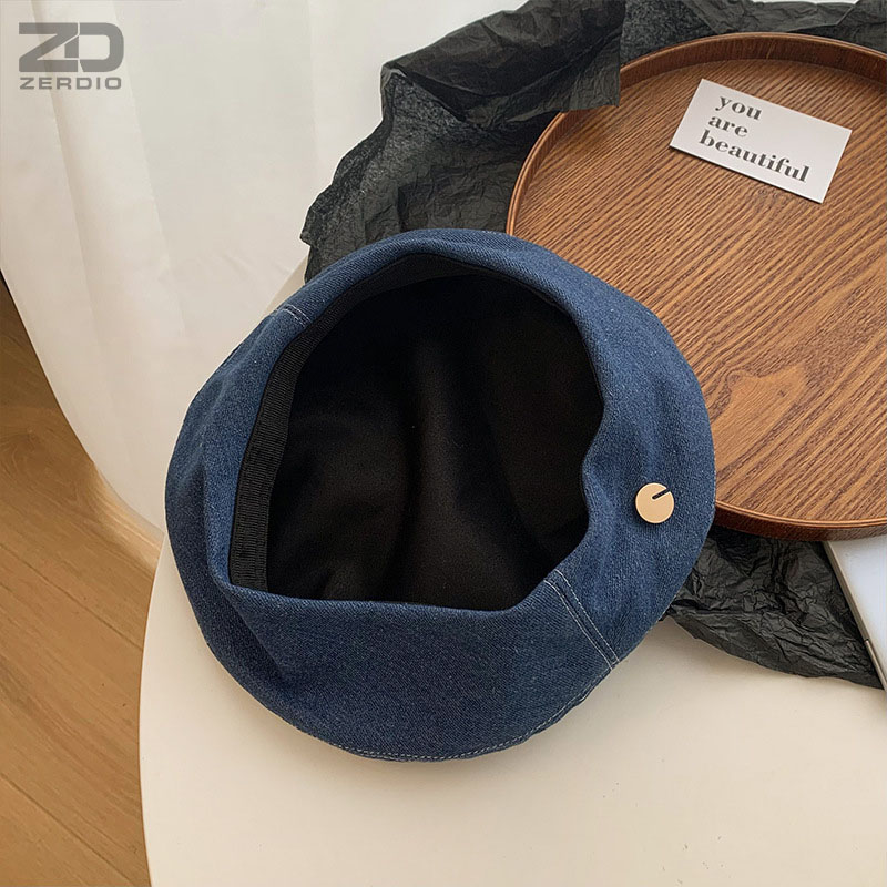 Mũ Nồi Nữ Denim, Nón Beret Phong Cách Hàn Quốc MNN015