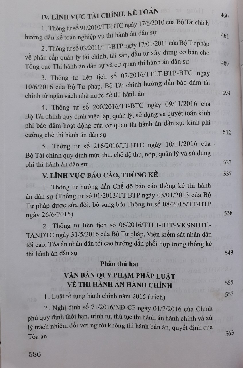 Hệ Thống Văn Bản Quy Phạm Pháp Luật Về Thi Hành Án Dân Sự, Thi Hành Án Hành Chính