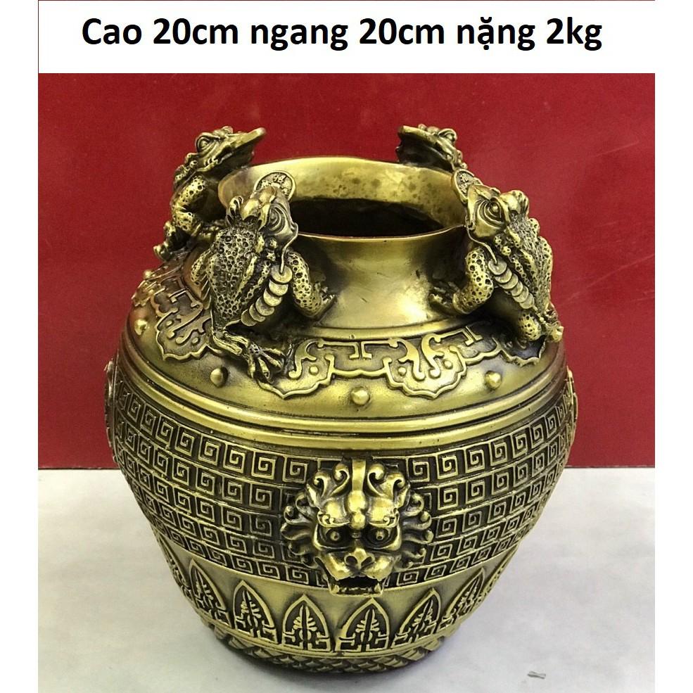 Hũ cóc ngậm tiền, hũ chiêu tài bằng đồng MS123