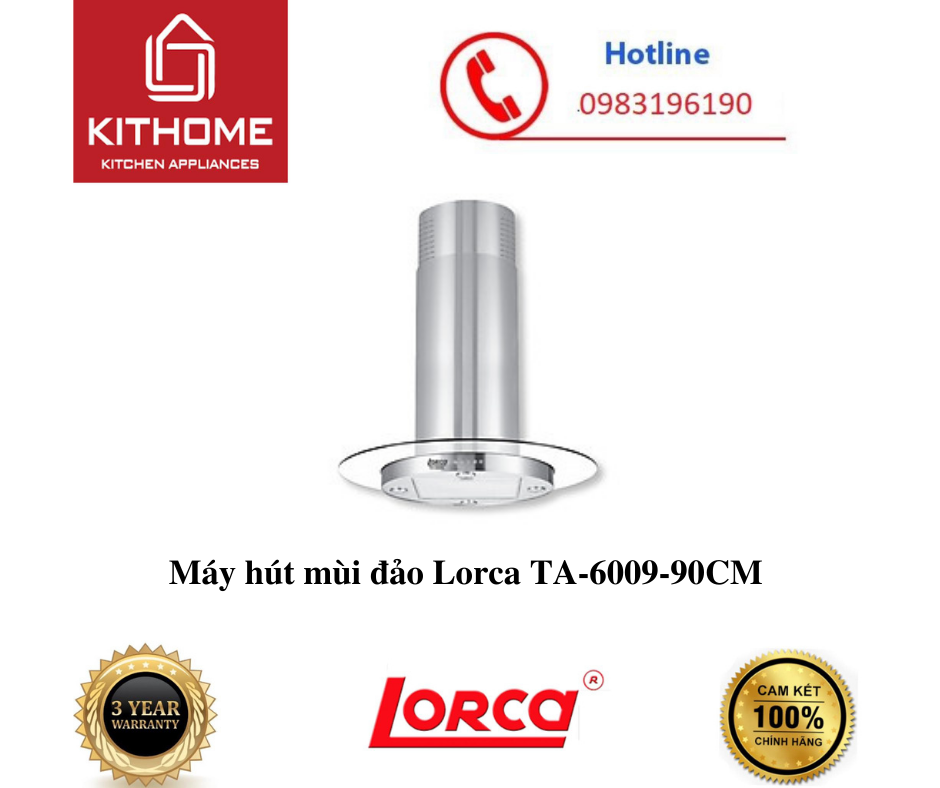 Máy hút mùi đảo Lorca TA-6009-90CM - Hàng chính hãng