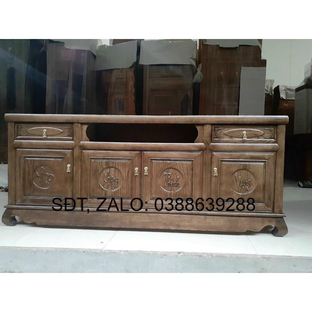Kệ tivi gỗ sồi xám dài 1m8 giá thật