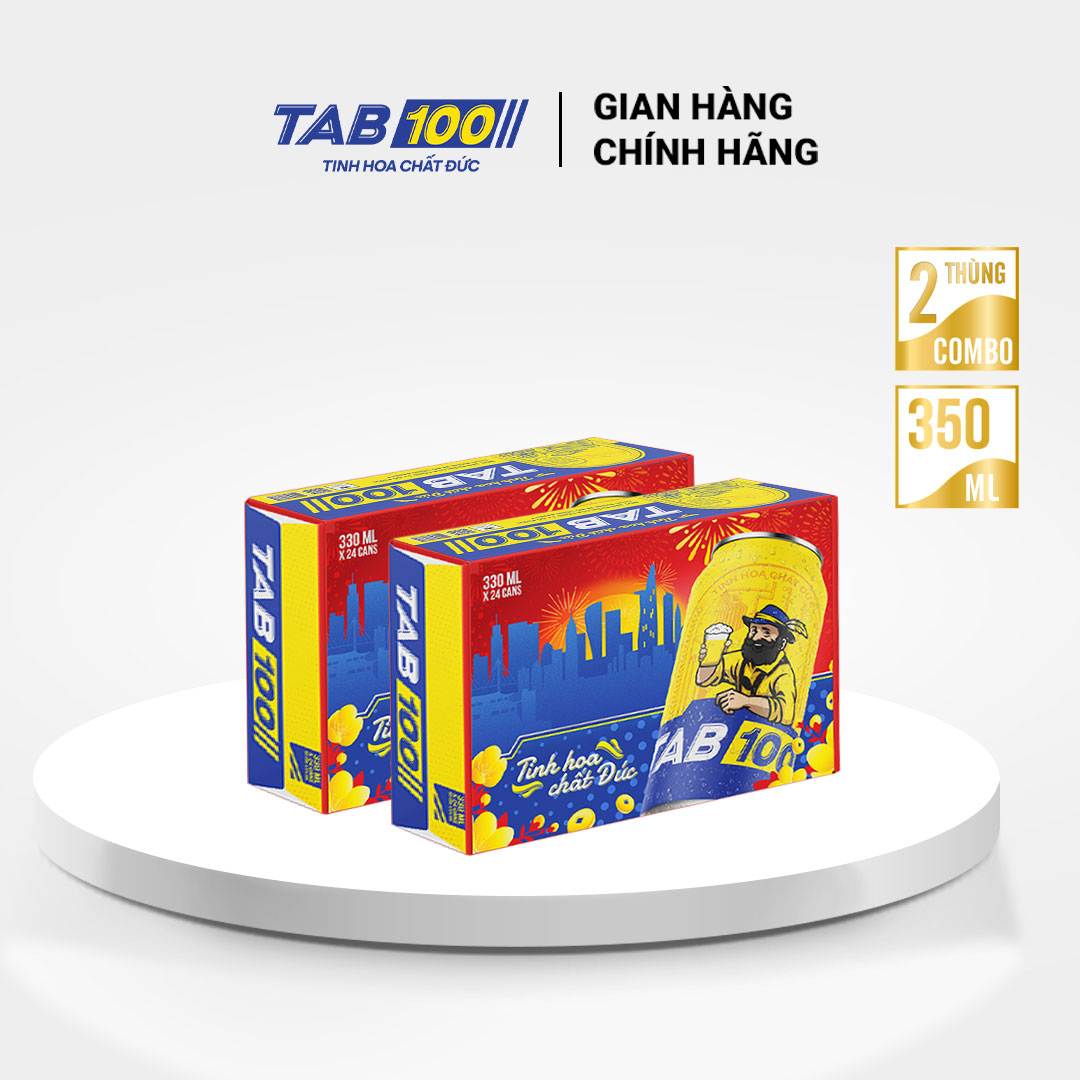 Bia lon TAB 100 - combo 2 thùng (24 lon 330ml)